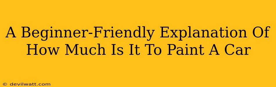 A Beginner-Friendly Explanation Of How Much Is It To Paint A Car