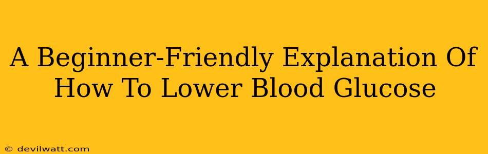 A Beginner-Friendly Explanation Of How To Lower Blood Glucose