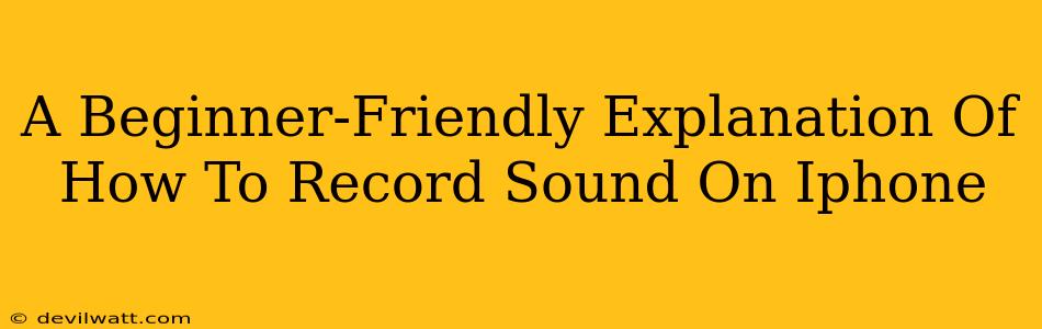 A Beginner-Friendly Explanation Of How To Record Sound On Iphone