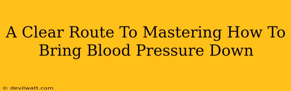 A Clear Route To Mastering How To Bring Blood Pressure Down