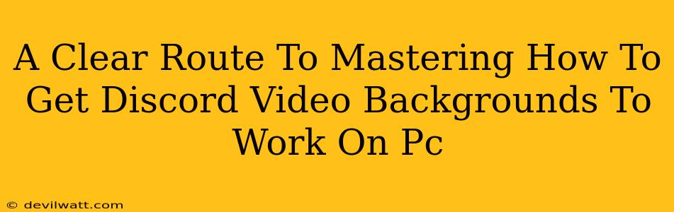 A Clear Route To Mastering How To Get Discord Video Backgrounds To Work On Pc