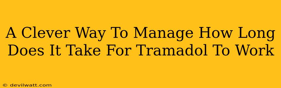 A Clever Way To Manage How Long Does It Take For Tramadol To Work