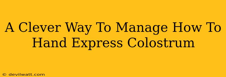 A Clever Way To Manage How To Hand Express Colostrum