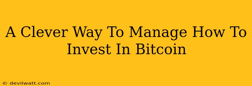 A Clever Way To Manage How To Invest In Bitcoin