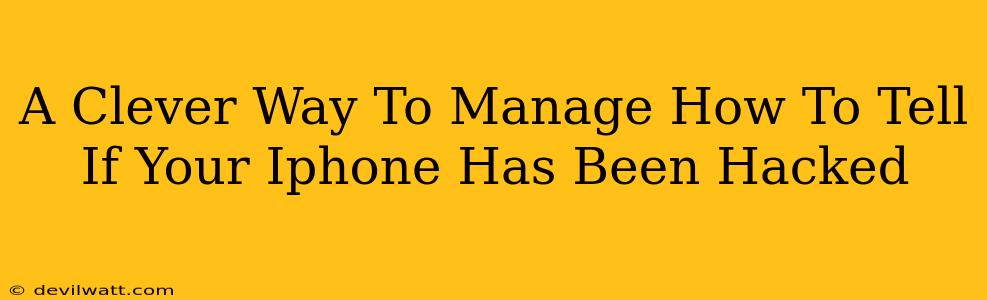 A Clever Way To Manage How To Tell If Your Iphone Has Been Hacked