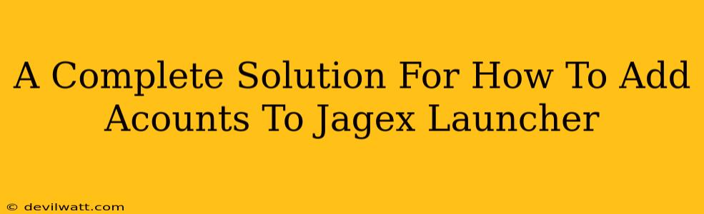 A Complete Solution For How To Add Acounts To Jagex Launcher