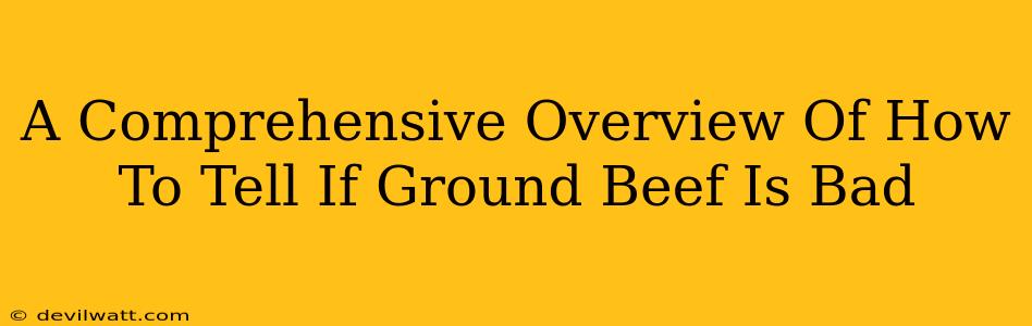 A Comprehensive Overview Of How To Tell If Ground Beef Is Bad