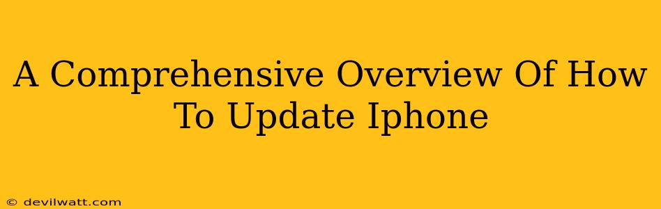 A Comprehensive Overview Of How To Update Iphone