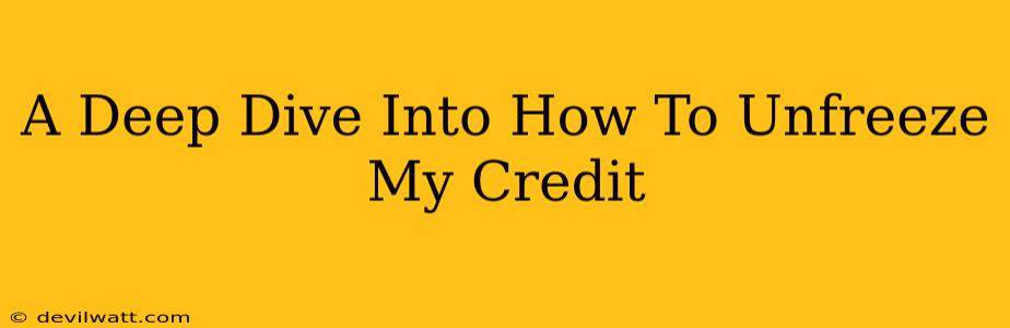 A Deep Dive Into How To Unfreeze My Credit