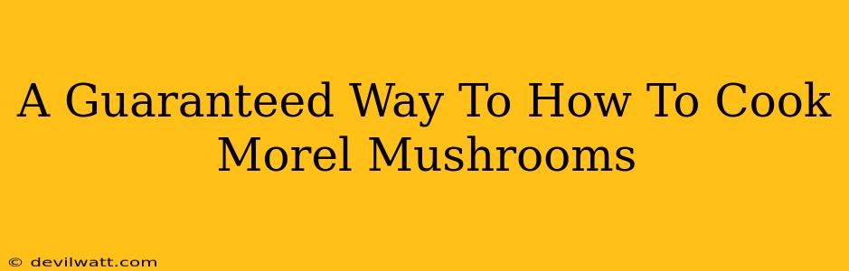A Guaranteed Way To How To Cook Morel Mushrooms