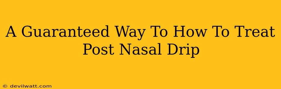 A Guaranteed Way To How To Treat Post Nasal Drip