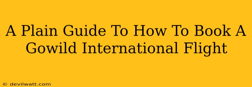 A Plain Guide To How To Book A Gowild International Flight