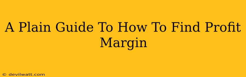 A Plain Guide To How To Find Profit Margin