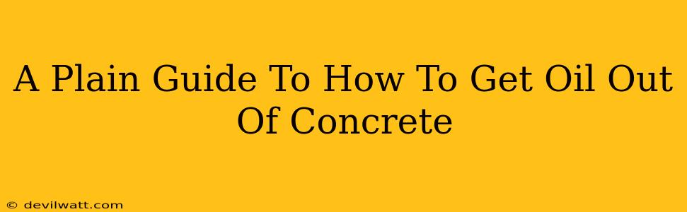 A Plain Guide To How To Get Oil Out Of Concrete