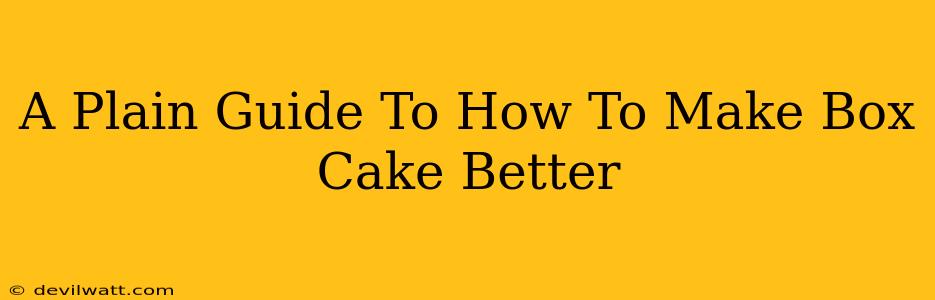 A Plain Guide To How To Make Box Cake Better