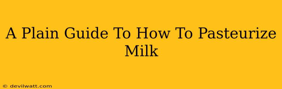 A Plain Guide To How To Pasteurize Milk