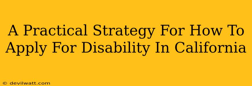 A Practical Strategy For How To Apply For Disability In California