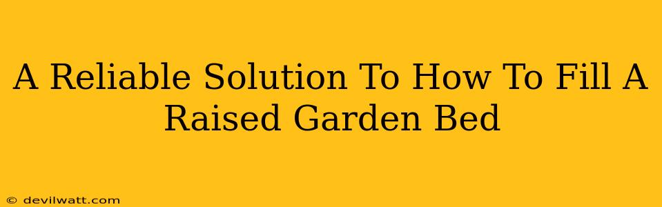 A Reliable Solution To How To Fill A Raised Garden Bed