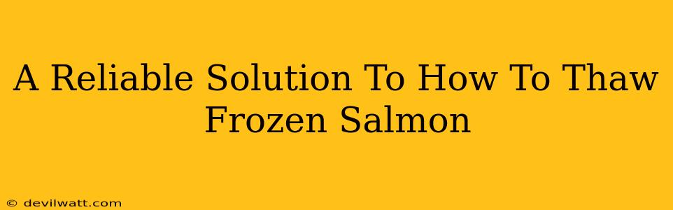 A Reliable Solution To How To Thaw Frozen Salmon
