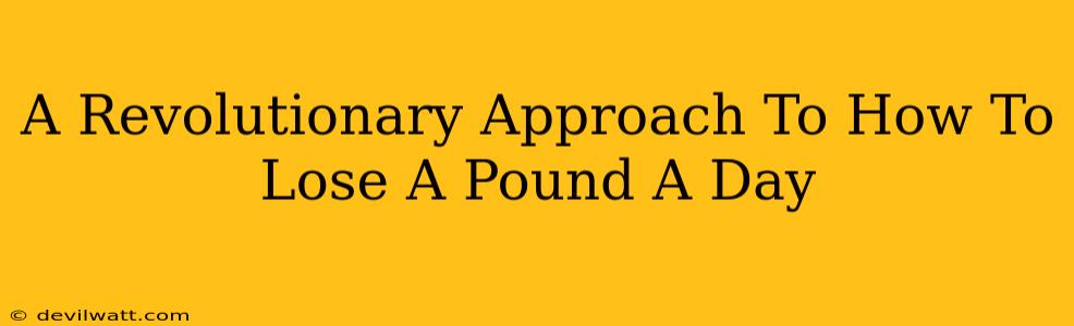 A Revolutionary Approach To How To Lose A Pound A Day