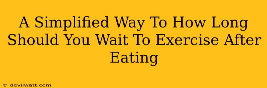 A Simplified Way To How Long Should You Wait To Exercise After Eating