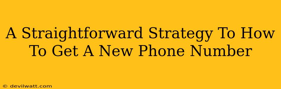 A Straightforward Strategy To How To Get A New Phone Number