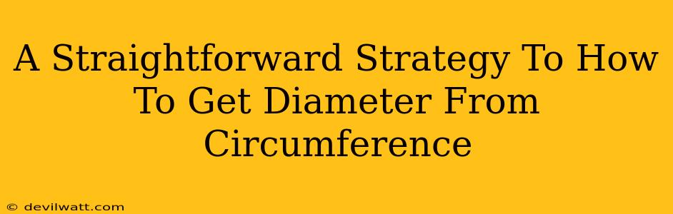 A Straightforward Strategy To How To Get Diameter From Circumference