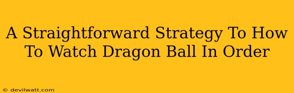 A Straightforward Strategy To How To Watch Dragon Ball In Order