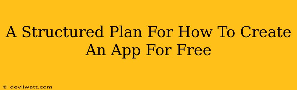 A Structured Plan For How To Create An App For Free