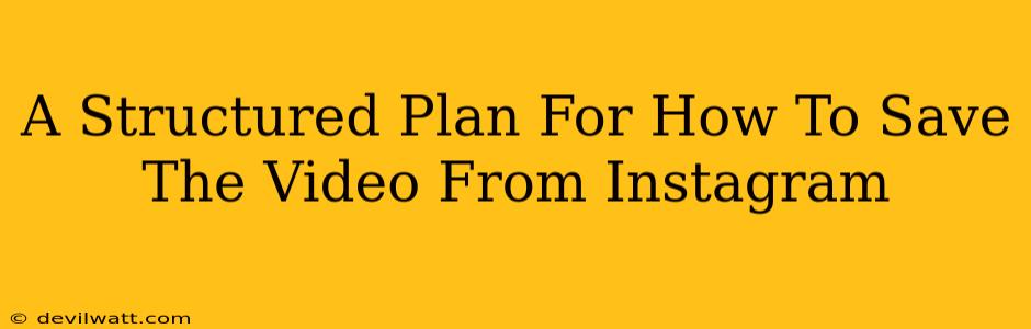 A Structured Plan For How To Save The Video From Instagram