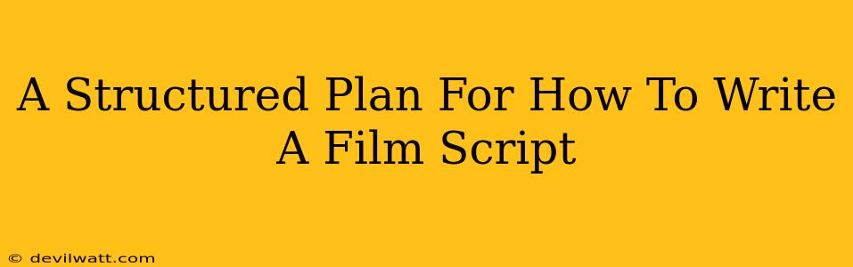 A Structured Plan For How To Write A Film Script