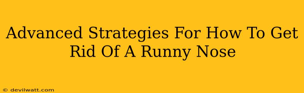 Advanced Strategies For How To Get Rid Of A Runny Nose