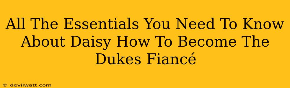 All The Essentials You Need To Know About Daisy How To Become The Dukes Fiancé