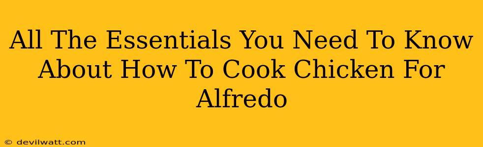 All The Essentials You Need To Know About How To Cook Chicken For Alfredo