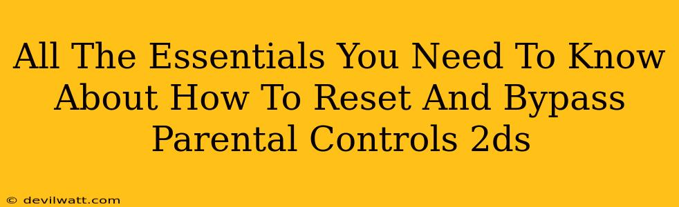 All The Essentials You Need To Know About How To Reset And Bypass Parental Controls 2ds