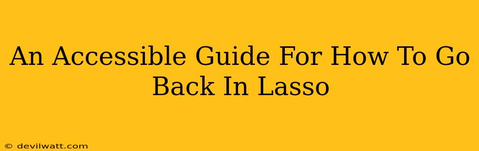 An Accessible Guide For How To Go Back In Lasso