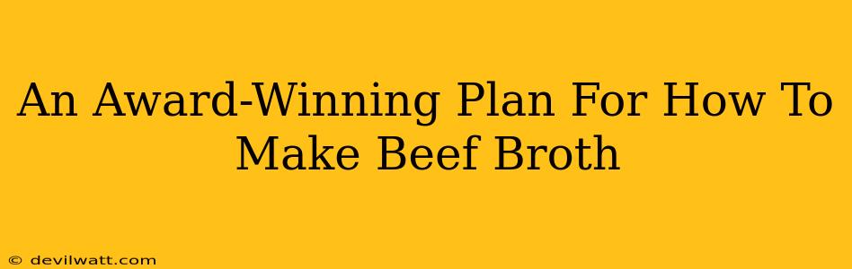 An Award-Winning Plan For How To Make Beef Broth