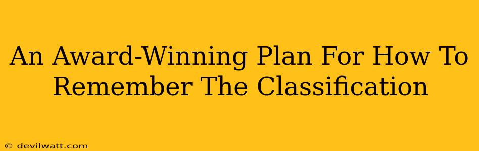 An Award-Winning Plan For How To Remember The Classification