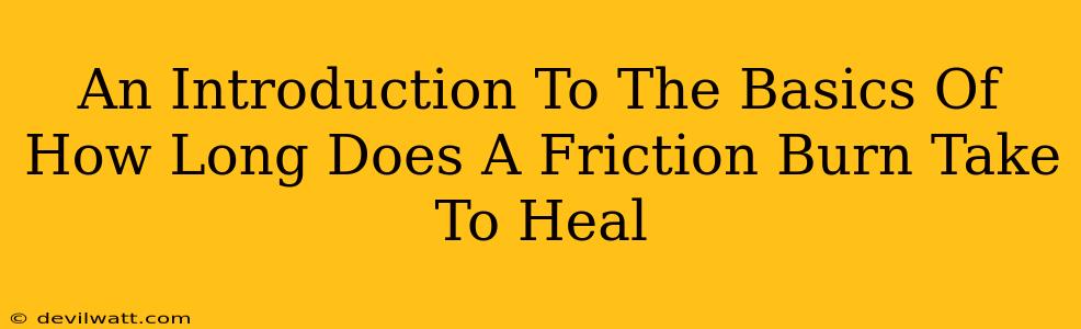 An Introduction To The Basics Of How Long Does A Friction Burn Take To Heal