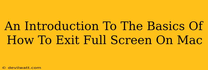 An Introduction To The Basics Of How To Exit Full Screen On Mac