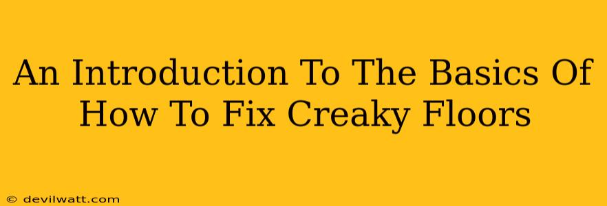 An Introduction To The Basics Of How To Fix Creaky Floors