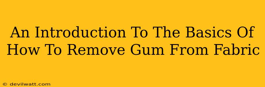 An Introduction To The Basics Of How To Remove Gum From Fabric