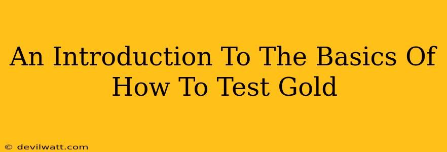 An Introduction To The Basics Of How To Test Gold