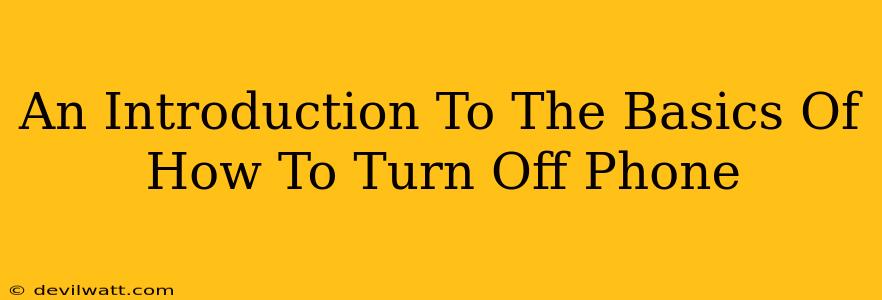 An Introduction To The Basics Of How To Turn Off Phone