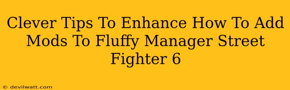 Clever Tips To Enhance How To Add Mods To Fluffy Manager Street Fighter 6