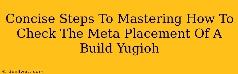 Concise Steps To Mastering How To Check The Meta Placement Of A Build Yugioh