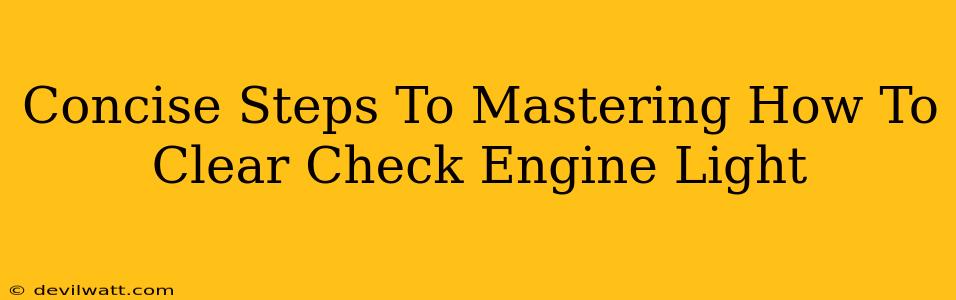 Concise Steps To Mastering How To Clear Check Engine Light