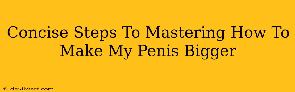 Concise Steps To Mastering How To Make My Penis Bigger