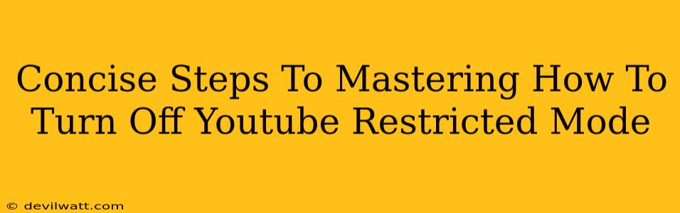 Concise Steps To Mastering How To Turn Off Youtube Restricted Mode