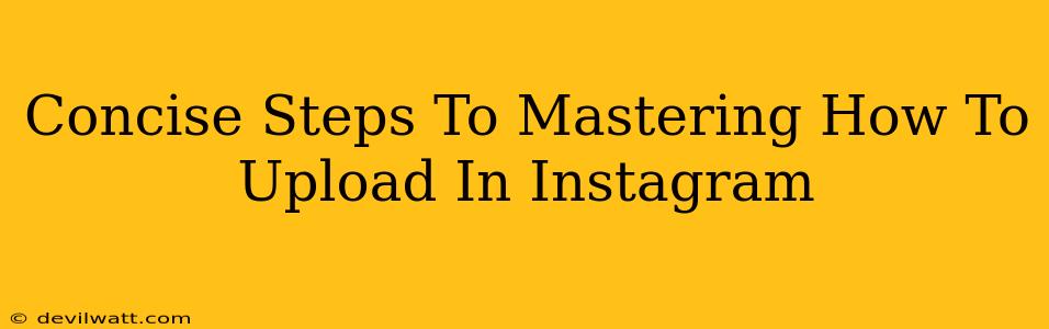 Concise Steps To Mastering How To Upload In Instagram